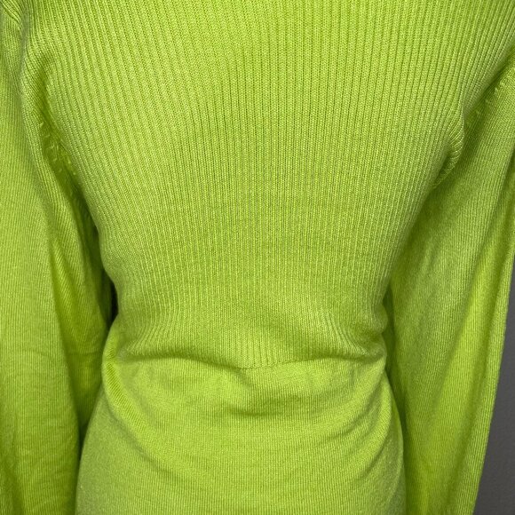 New York & Company Lime Green Knit Hooded Long Sleeve Mini Dress Plus Size XL - Picture 3 of 10